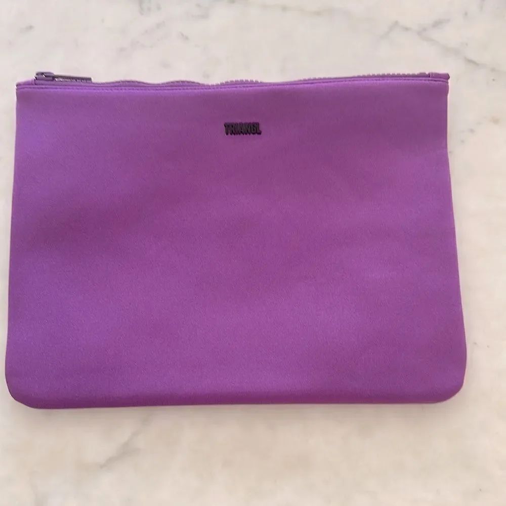 TRIANGL NEOPRENE Swim Travel or Makeup Bag VIOLET SPARKLE NEW